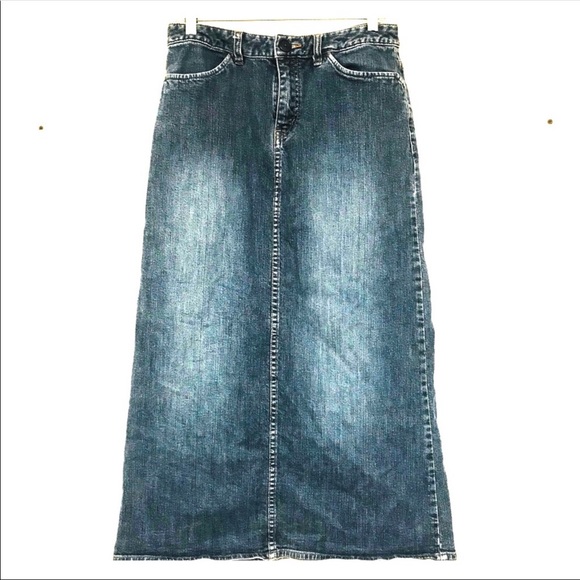 long blue jean skirts
